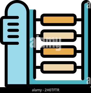 Textile machinery icon. Outline textile machinery vector icon color flat isolated Stock Vector