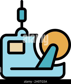 Textile mill equipment icon. Outline textile mill equipment vector icon color flat isolated Stock Vector