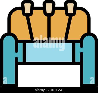 Loom machinery icon. Outline loom machinery vector icon color flat isolated Stock Vector
