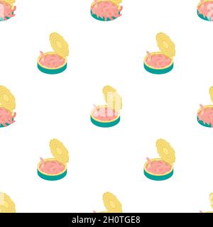 Can of earthworm pattern seamless background texture repeat wallpaper geometric vector Stock Vector
