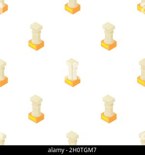 Antique column pillar in museum pattern seamless background texture repeat wallpaper geometric vector Stock Vector