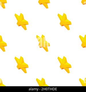 Golden star awards symbol pattern seamless background texture repeat wallpaper geometric vector Stock Vector