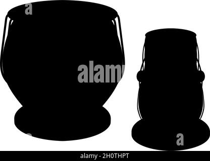 Silhouette traditional Indian tabla drums. Table musical instrument Stock Vector