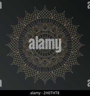 Mandala. Ethnic decorative gold mandala Hand drawn background. Islam, Arabic, Indian, ottoman motifs. Stock Vector