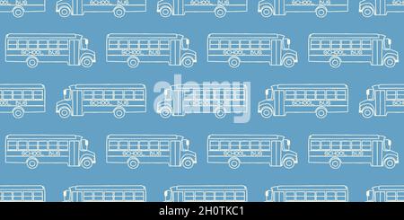 Seamless pattern with school busses, back to school pattern Stock Vector
