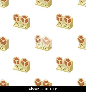 Sound recorder pattern seamless background texture repeat wallpaper geometric vector Stock Vector