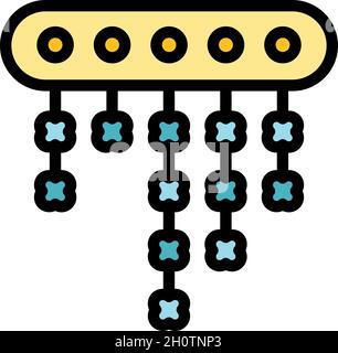 Cyber cipher icon. Outline cyber cipher vector icon color flat isolated Stock Vector