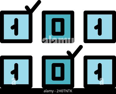 Cipher code icon. Outline cipher code vector icon color flat isolated Stock Vector