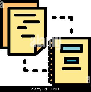 Organized documents icon. Outline organized documents vector icon color flat isolated Stock Vector