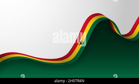 EPS10 Vector Patriotic Background with the colors of the Ghana flag. An element of impact for the use you want to make of it. Stock Vector