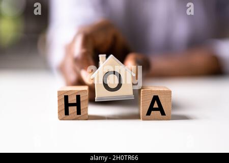 HOA - Homeowner Association. House Owner Community Stock Photo