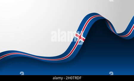 EPS10 Vector Patriotic Background with the colors of the flag of Iceland. An element of impact for the use you want to make of it. Stock Vector