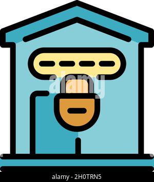 Home password icon. Outline home password vector icon color flat isolated Stock Vector