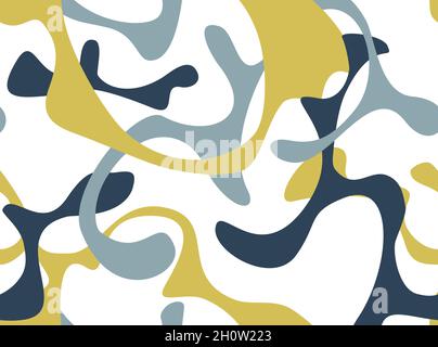 Abstract geometric pattern with droplets. Organic flowing forms drawn texture. Flourish orgnic abstract backdrop with chaotic dots, shapes. Hand drawn Stock Vector