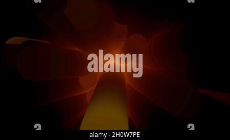 Close-up of motion of abstract blur cylinder shapes with illumination. Black background Stock Photo