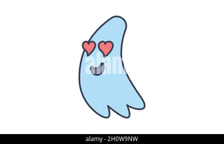 Ghost in love icon. Simple icon for websites, web design, mobile app, info graphics on white background Stock Vector