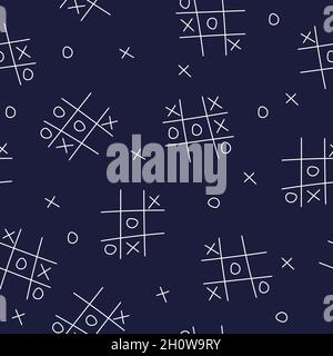 Tic-tac-toe seamless background on dark blue. Vector illustration. 4532221  Vector Art at Vecteezy