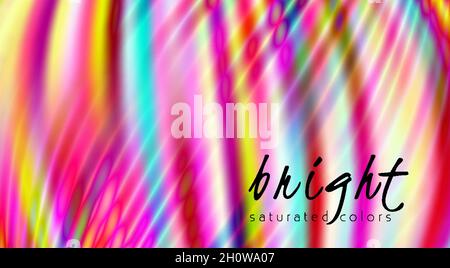 Abstract bright motley neon background with saturated acid colors. Colorful blurred vector graphic pattern Stock Vector