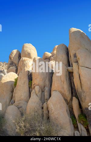 Vertical rock formation at Horsemen’s Center Park in Apple Valley, California Stock Photo