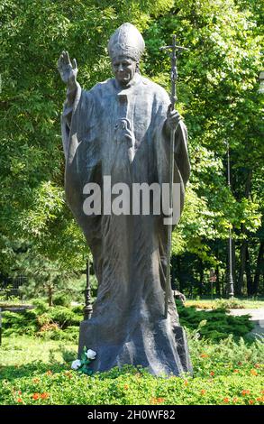 Statue of Pope John Paul II in Plock Poland Stock Photo