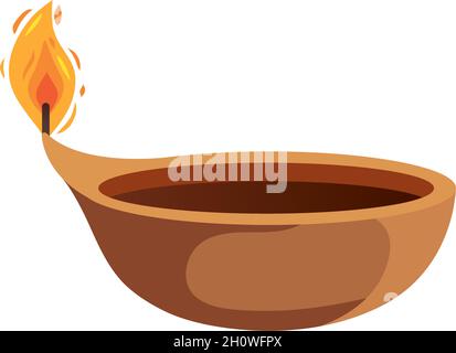 diwali wood candle Stock Vector