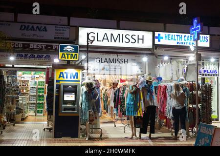 stores in Playa de Los Cristianos in Tenerife Stock Photo