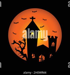 Happy Halloween vector design. Design in bat, spiders, and pumpkins. Concept Element for posters, banners, invitations, background decorations. Stock Vector