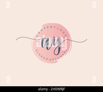 AY feminine logo. Usable for Nature, Salon, Spa, Cosmetic and Beauty Logos. Flat Vector Logo Design Template Element. Stock Vector