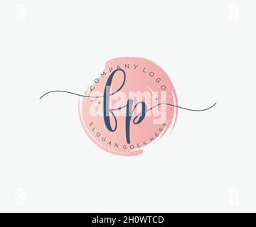 FP feminine logo. Usable for Nature, Salon, Spa, Cosmetic and Beauty Logos. Flat Vector Logo Design Template Element. Stock Vector