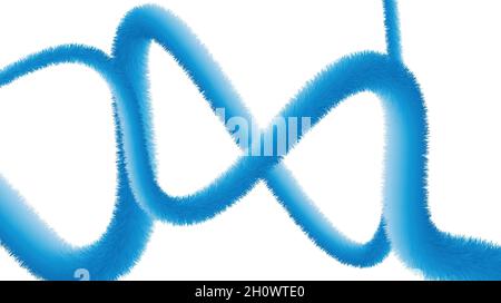 Infinity symbol. Blue feathered lines. Isolated on white background. Stock Vector