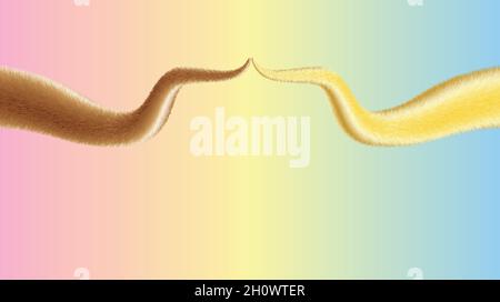 Modern colorful poster. Shape of two tails on background. Art design for your design project. Vector illustration EPS8 Stock Vector
