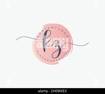 KZ feminine logo. Usable for Nature, Salon, Spa, Cosmetic and Beauty ...