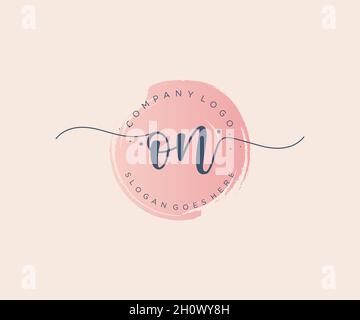 ON feminine logo. Usable for Nature, Salon, Spa, Cosmetic and Beauty Logos. Flat Vector Logo Design Template Element. Stock Vector
