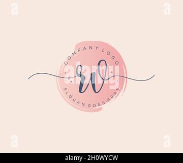 RV feminine logo. Usable for Nature, Salon, Spa, Cosmetic and Beauty ...