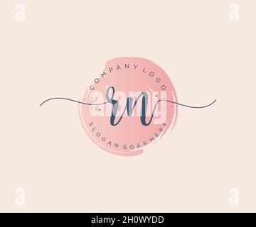 RN feminine logo. Usable for Nature, Salon, Spa, Cosmetic and Beauty ...