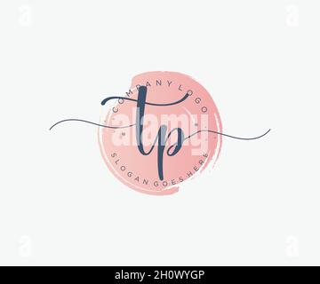 TP feminine logo. Usable for Nature, Salon, Spa, Cosmetic and Beauty Logos. Flat Vector Logo Design Template Element. Stock Vector