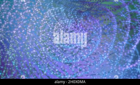 Abstract blue background with glowing particles. Stock Photo