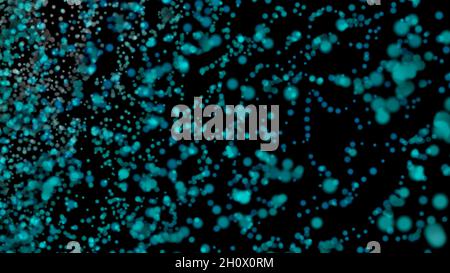 Abstract black background with glowing particles. Stock Photo