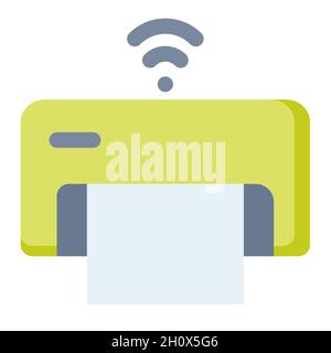printer wifi iot wireless single isolated icon with smooth style vector ...