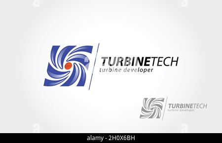 Turbine circular power abstract vector and logo design or template propeller fan of technology company identity symbol concept. Stock Vector