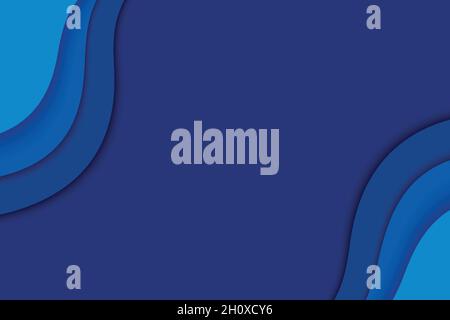 Blue paper layer abstract background. Paper cut layered with space for text. Stock Vector