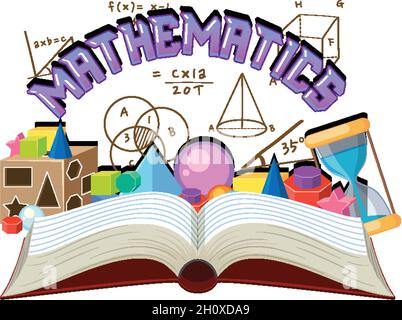 Doodle math formula with Mathematics font illustration Stock Vector
