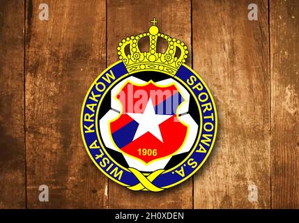 Coat of arms FC Wisła Kraków, football club from Poland Stock Photo