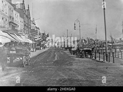 Vintage late Victorian black and white photograph of Southend On Sea, a coastal resort in Essex, England. Stock Photo