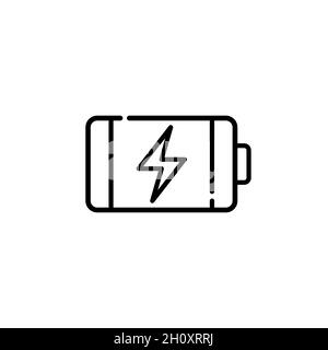 Battery linear icon. Power supply and accumulator symbol. Pixel perfect, editable stroke Stock Vector