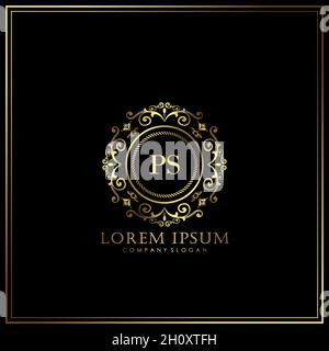 PS Initial Letter Luxury Logo template in vector for Restaurant, Royalty, Boutique, Cafe, Hotel, Heraldic, Jewelry, Fashion and other vector illustrat Stock Vector