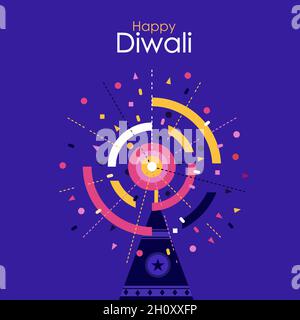 Illustration of fireworks. Concept for Diwali festival of India Stock Vector
