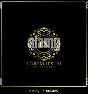 PX Initial Letter Luxury Logo template in vector for Restaurant, Royalty, Boutique, Cafe, Hotel, Heraldic, Jewelry, Fashion and other vector illustrat Stock Vector