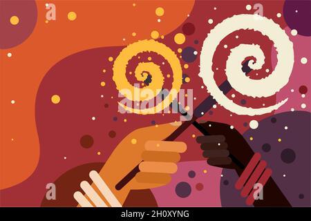 Hands holding fireworks. Concept for Diwali festival of India Stock Vector