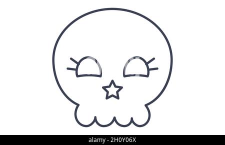Halloween Happy Skull icon in cartoon and flat style for festive design Stock Vector